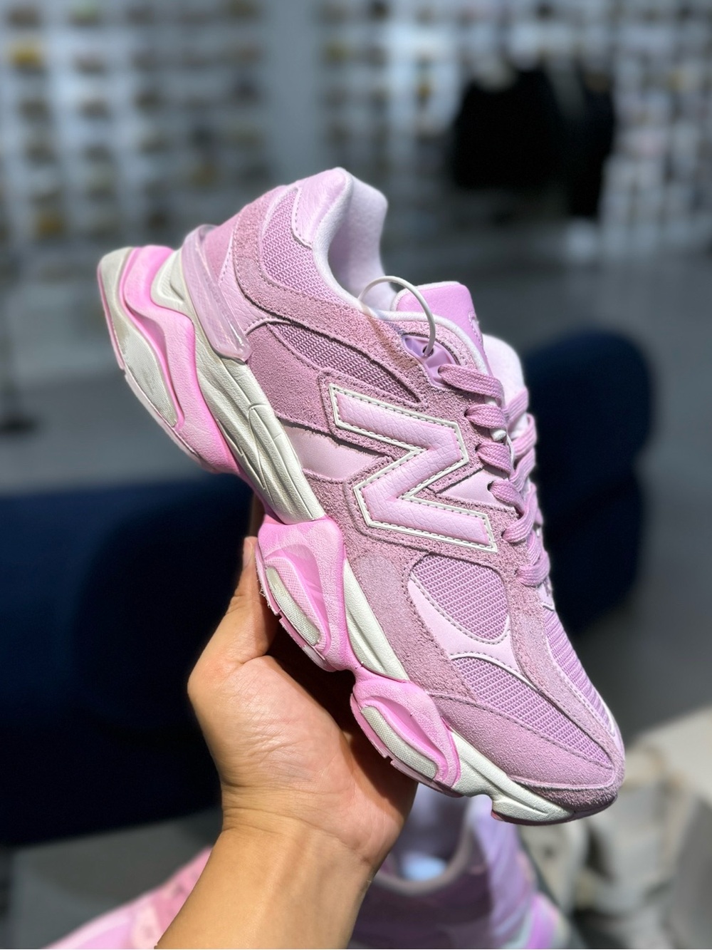 New Balance 9060 Pink Purple Suede Mesh Sneakers - Picture 2 of 9